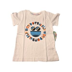Kids‎ Dot Dot Smile T Shirt Size 4 White Graphic Monster Face Short Sleeve
